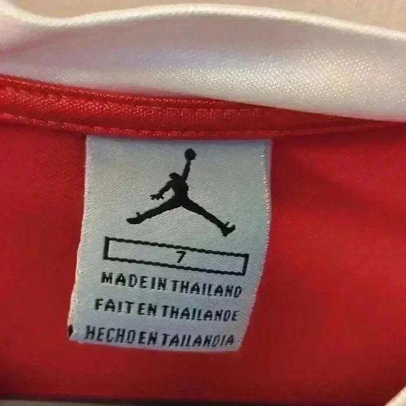Jordan brand kids jersey, size 7, red and white - Picture 4 of 5